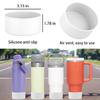 2Pcs Silicone Boot Sleeve for Stanley IceFlow Fast Flow Water Bottle 24oz,Silicone Boot Bumper for Stanley Quencher 40oz,for IceFlow 20oz 30oz,for Quick Flip GO 24oz BottleThickened (White) view 4