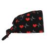 ECG Heart Heartbeat Cardiogram EKG Medical Valentine Day Working Cap Scrub Cap with Sweatband Adjustable Unisex Women Tie Back Hat Nurse Surgical Caps view 1