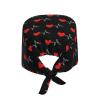 ECG Heart Heartbeat Cardiogram EKG Medical Valentine Day Working Cap Scrub Cap with Sweatband Adjustable Unisex Women Tie Back Hat Nurse Surgical Caps view 2