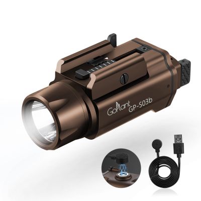 GOPLANT 1750 Lumens Weapon Light Flashlight, Only Rechargeable LED White Light Adjustable Rail-Mounted Without Laser, Aircraft-Grade Aluminum Tactical Gun Light for Picatinny or GL Rail