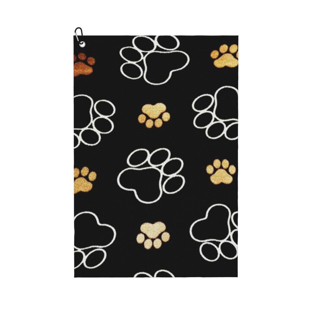 Xsovgoi Dog Paw Waffle Golf Towels (24"X16") for Golf Bag with Hook and Loop Fastener