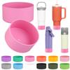 2Pcs Silicone Boot Sleeve for Stanley IceFlow Fast Flow Water Bottle 24oz,Silicone Boot Bumper for Stanley Quencher 40oz,for IceFlow 20oz 30oz,for Quick Flip GO 24oz BottleThickened (Rose Red) view 1