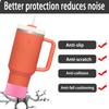 2Pcs Silicone Boot Sleeve for Stanley IceFlow Fast Flow Water Bottle 24oz,Silicone Boot Bumper for Stanley Quencher 40oz,for IceFlow 20oz 30oz,for Quick Flip GO 24oz BottleThickened (Rose Red) view 3