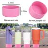 2Pcs Silicone Boot Sleeve for Stanley IceFlow Fast Flow Water Bottle 24oz,Silicone Boot Bumper for Stanley Quencher 40oz,for IceFlow 20oz 30oz,for Quick Flip GO 24oz BottleThickened (Rose Red) view 4