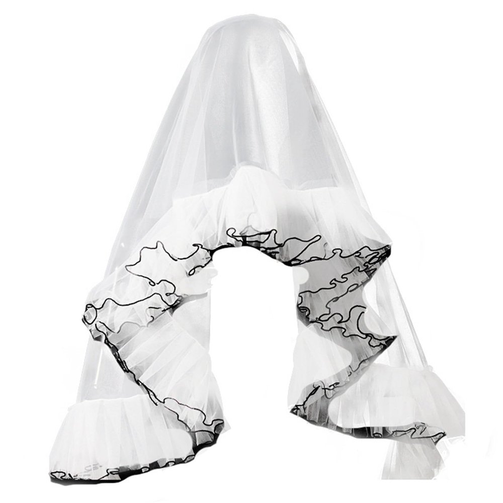 hokojix Bride Veil Ruffled Veil Head Covering Wedding Hair Wedding Veil Headscarf Mantilla Veil