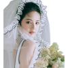 hokojix Bride Veil Ruffled Veil Head Covering Wedding Hair Wedding Veil Headscarf Mantilla Veil view 3