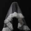 hokojix Bride Veil Ruffled Veil Head Covering Wedding Hair Wedding Veil Headscarf Mantilla Veil view 4