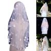 PTILSERY Bridal Veil Bride Elaborate Pearls 3D Flower Short Bachelorette Party Bride Veil Party Head Scarf view 2