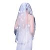 PTILSERY Bridal Veil Bride Elaborate Pearls 3D Flower Short Bachelorette Party Bride Veil Party Head Scarf view 3