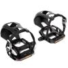 BUCKLOS Black Bike Pedals with Toe Cages and Straps with Single Lock on Bike Handlebar Grips Foam Silicone Sponge Handle Bar view 2