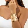 Hoheng Gold Cuff Bracelet Gold Bracelets for Women Chunky Gold Arm Cuff Bracelets Chunky Rings Punk Jewelry Birthday Gifts view 3