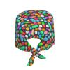 Colorful Tablets and Pills Working Cap Scrub Cap with Sweatband Adjustable Unisex Women Tie Back Hat Nurse Surgical Caps view 2