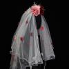 hokojix Realistic 3D Flower Long Tulles French Carnivals Bride Veil for Marriage Wedding Celebration Party Flower Veil view 4