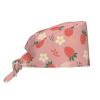 Cute Strawberry Strawberries Flowers Working Cap Scrub Cap with Sweatband Adjustable Unisex Women Tie Back Hat Nurse Surgical Caps
