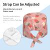 Cute Strawberry Strawberries Flowers Working Cap Scrub Cap with Sweatband Adjustable Unisex Women Tie Back Hat Nurse Surgical Caps view 4