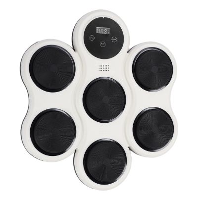 Jauarta Music Boxing Machine Adjustable Speed Stress Relief Timer Recording Wall Mounted Electronic Boxing Workout Target with Gloves for Home Indoor (White)