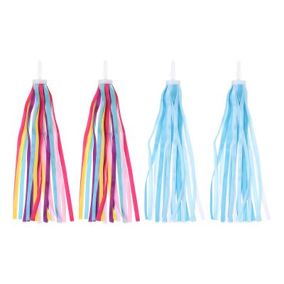 PATIKIL Bike Streamers, 2 Set Colorful Scooter Handlebar Tassels Grips Ribbon Accessories Decorations for Girls Bicycle Tricycle Handles, Blue White/Colorful