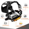 BUCKLOS White Bike Pedals with Toe Cages and Straps with Single Lock on Bike Handlebar Grips Foam Silicone Sponge Handle Bar view 3