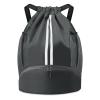 BROTOU Soccer Bags, Football Backpack, Volleyball Bag, Drawstring Backpack with Ball and Shoe Compartment, Football bags for Equipment Swim Gym Bag (Dark Gray) view 1