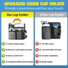 BOHEMIABY Beach Chair Cup Holder Attachment with Insulated Sleeve & 5 Pockets, Adjustable Armrest Organizer Caddy for Lawn Chairs, Camping, Stadium, Office (Grey) view 3
