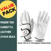 FINGER TEN Mens All Premium Soft Cabretta Leather Tour Fit Grip Left Hand Lh Bamboo Golf Tees Wood 2 3/4 3 1/4 Inch Wooden Tee Color Bulk view 2