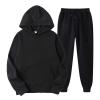 Binmer Custom Sweatsuit for Women Men Personalized Hoodies Sweatshirt +Sweatpant Design Your Own Tracksuit for Valentine Gift B-Black view 3