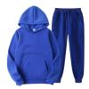 Binmer Custom Sweatsuit for Women Men Personalized Hoodies Sweatshirt +Sweatpant Design Your Own Tracksuit for Valentine Gift A-Blue view 3