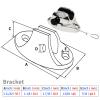 316 Stainless Steel Bimini Top Ball Deck Hinge, Heavy Duty Removable Pin Side Mount Marine Hinge view 3