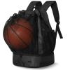 MIER Drawstring Basketball Backpack Soccer Bag with Shoe Compartment & Mesh Pocket Sports Gym String Backpack for Women Men, Lightweight Black view 1