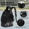MIER Drawstring Basketball Backpack Soccer Bag with Shoe Compartment & Mesh Pocket Sports Gym String Backpack for Women Men, Lightweight Black view 3