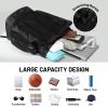 MIER Drawstring Basketball Backpack Soccer Bag with Shoe Compartment & Mesh Pocket Sports Gym String Backpack for Women Men, Lightweight Black view 4