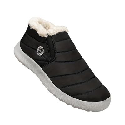 Men's Snow Boots, Warm Cozy Non-Slip Ankle Boots Plush Comfy Outdoor Hiking Shoes Lined Trekking Shoes, Winter (Black,12.5)