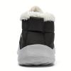 Men's Snow Boots, Warm Cozy Non-Slip Ankle Boots Plush Comfy Outdoor Hiking Shoes Lined Trekking Shoes, Winter (Black,12.5) view 4
