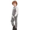Meleg lels Boy Velvet Suit 2PC Suits Vest Pants Solid Slim Fit Formal Dresswear Outfit Suit for Toddler Kid Smoky Grey view 2