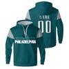 Kbuzevi Philadelphia Custom Hoodie Customized Name Number Football Sweatshirt Personalized Pullover Sport Hoodies for Men Women Kids view 1