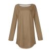 Prime Big Deal Days October 8-9 Tunic Sweatshirt Womens Long Sleeve Shirts Casual Fall Teacher Shirt Womens Plus Size Long Sleeve T Shirts Fall Trends Women 2024 Basic Tops for Woman 2-Khaki X-Large view 4