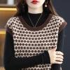 LIXINGHEITANG Autumn Winter Women Retro Sleeveless Loose Sweater Vest Female Casual Streetwear O Neck Knitted Waistcoat s2 Khaki S view 3