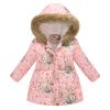 AIMAOMI Girl Winter Dress Coats Hooded Puffer Jacket Warm Outwear Windproof Heavy Parka Girls Boys Long Down (Pink, 8-9 Years) view 1