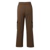 Y2K Cargo Pants Women Trendy High Waisted Parachute Pants Straight Drawstring Casual Pants with Pockets(1A-Brown, M) view 3
