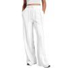 Wide Leg Sweatpants for Women Baggy Comfy Athletic Pants Casual Drawstring High Waisted Track Pants with Pockets(White, XL) view 1