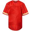 Atonmore Men Blank Plain Football Jersey, Adult Hip Hop Hipster Short Sleeve Mesh Pullover Shirts,Custom Sports Uniforms for Party(Red,3X-Large) view 2