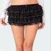 Adoeren Women Lolita Bloomers Cute Ruffle Layered Lace Pumpkin Shorts Sexy Micro Bottoms Y2k Booty Boy Shorts Maid Pettipants(Dear Black,L) view 2