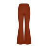 Womens Classy High Waist Double Breasted Flared Sailor Trousers Pants with Hide Zipper Tummy Button Wide Leg Pant(Brown, S) view 3