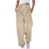 Plus Size Joggers Pants for Women Soft Lounge Sweatpants Casual Loose Comfy Pajama Drawstring Pant with Pocket(1C-Beige, L) view 1