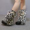 BWGHBH Women's Furry Leg Warmers Faux Fur Girl's Boot Covers Winter Warm Leg Cuffs For Party Christmas Costume Leopard 02 40cm view 3