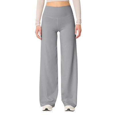 Wide Leg Pants for Women Stretch Flare Yoga Pants Comfy High Waisted Tummy Control Bootcut Leggings Athletic Pants(Grey, XL)