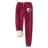 Womens Fleece Sweatpants Sherpa Lined Winter Warm Athletic Jogger Pants Plush Cozy Thermal Leggings with Pockets(1A-Red, S) view 1