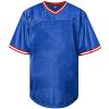 Atonmore Men Blank Plain Football Jersey, Adult Hip Hop Hipster Short Sleeve Mesh Pullover Shirts,Custom Sports Uniforms for Party(BE-Blue,Large) view 2