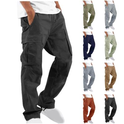 Dgoopd Cargo Pants for Men Big and Tall Jogger Pants Elastic Waist Workout Pants Casual Sweat Pants Outdoor Hiking Pants Black