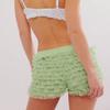 Adoeren Women Lolita Bloomers Cute Ruffle Layered Lace Pumpkin Shorts Sexy Micro Bottoms Y2k Booty Boy Shorts Maid Pettipants(Mini Green,M) view 4